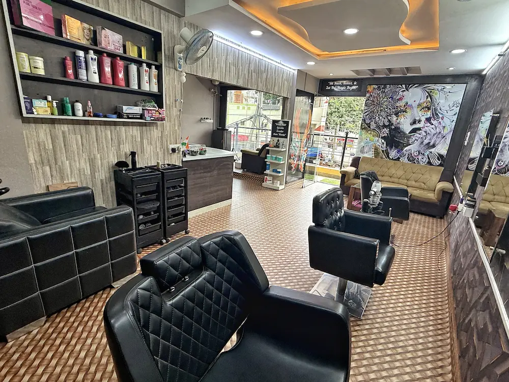 The Styling Bar salon interior in Virupakshapura, Bengaluru