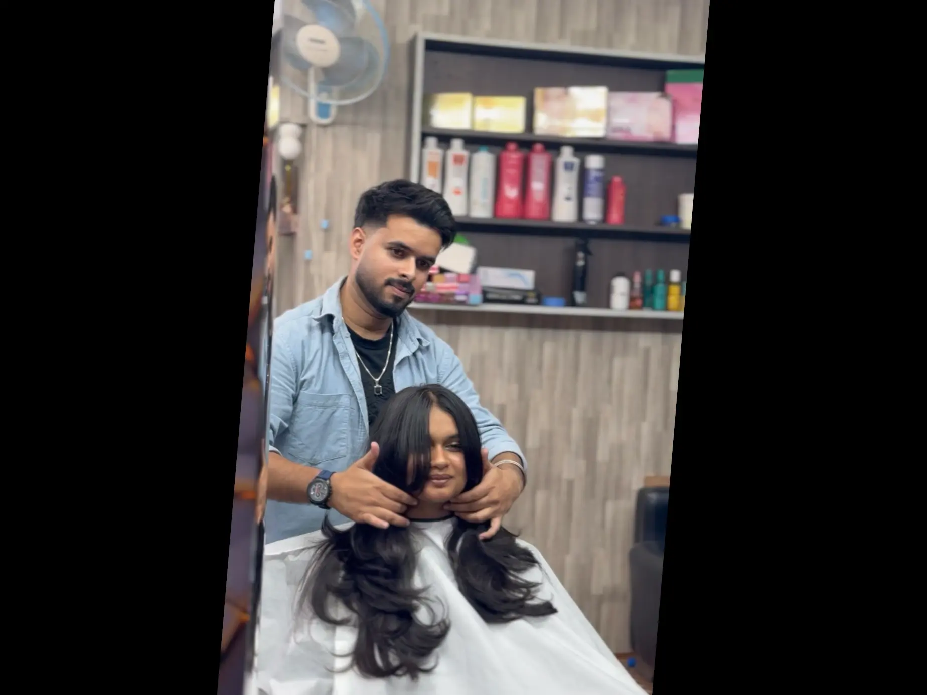 Women's haircut at The Styling Bar in Virupakshapura	